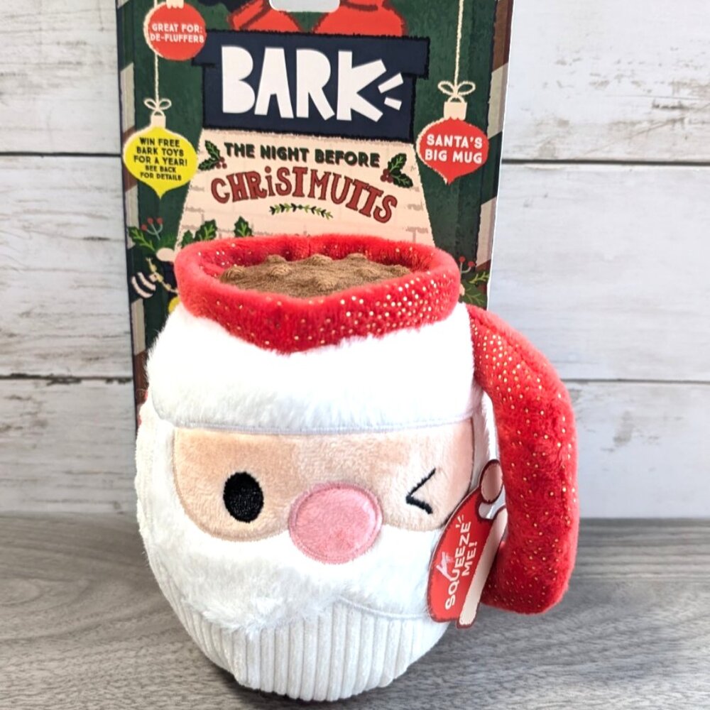 BARK Holiday Santa's Big Mug Dog Toy